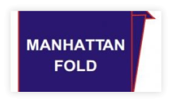 Manhattan fold label style for bag illustration